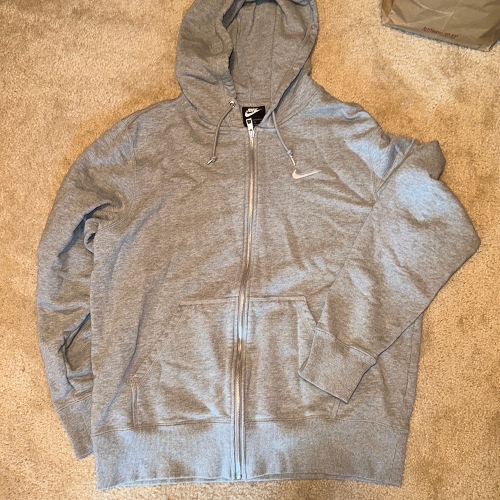 nike grey zip up hoodie